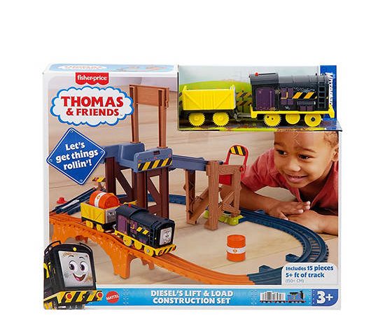 Thomas & Friends Toy Train With Track & Cargo Diesel's Lift & Load Construction Set JBW20 Multi-Color