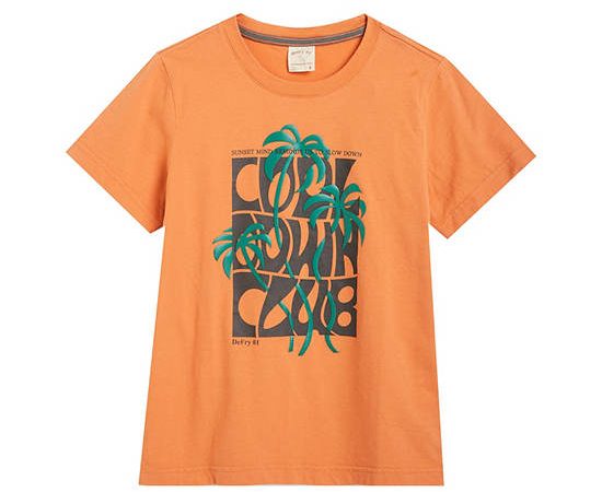DeFry 01 Boy T-Shirt Short Sleeves Print Orange
