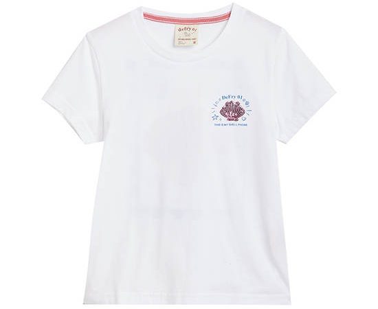 DeFry 01 Girl T-Shirt Short Sleeves Crew Neck Print White