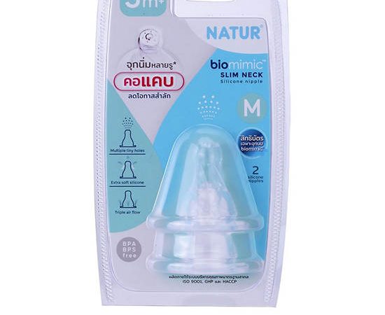 NATUR Pacifiers Set 2 pcs Slim Neck Biomimic Size M