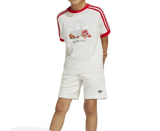 ADIDAS KIDS Unisex Toddler Tee and Shorts Set Adidas Originals White