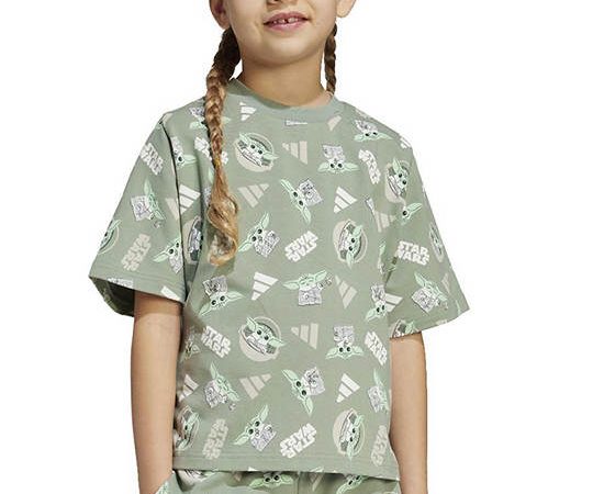 ADIDAS KIDS Unisex Toddler T-Shirt Adidas x Star Wars The Mandalorian Khaki Green