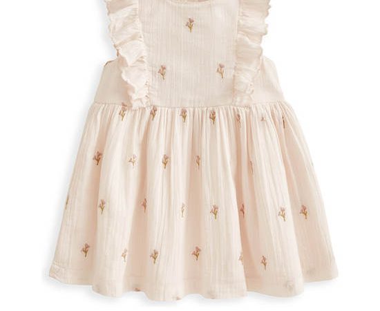 MAMAS & PAPAS Girl Toddler Dress Floral Embroidered Pink