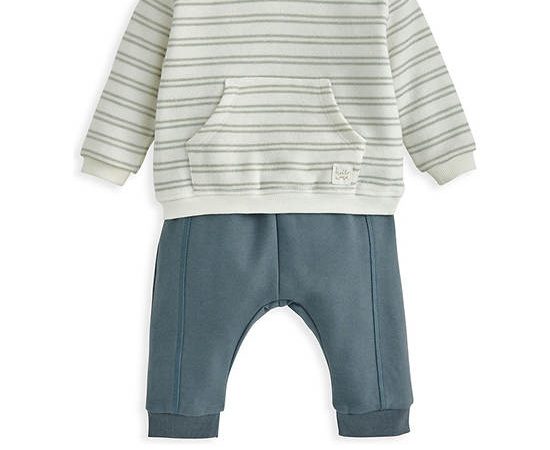 MAMAS & PAPAS Boy Toddler Set T-Shirt Long Sleeves + Leggings Stripe 2 Pcs Green