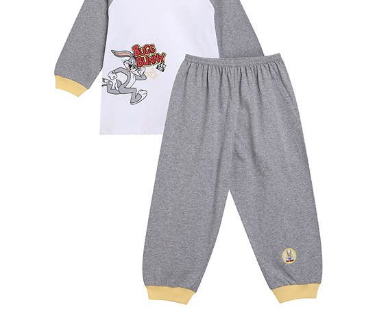 Angel Baby Boy Toddler Pyjamas Sweatshirt Long Sleeves + Pants Bugs Bunny Print White