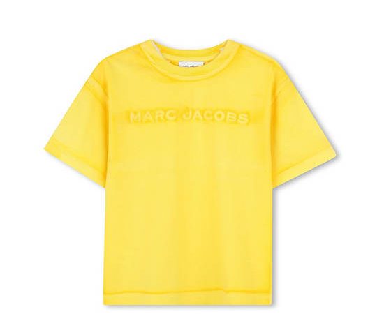 MARC JACOBS KIDS Unisex Kids T-Shirt Short Sleeves Embroidered Logo Yellow