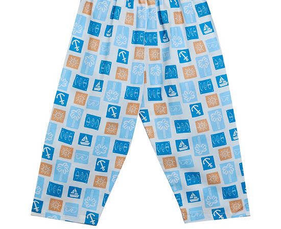 Angel Baby Boy Toddler Pants Summer Sail Print Blue