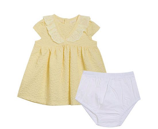 Angel Baby Girl Toddler Set Sleevesless Mini Dress + Underwear Yellow