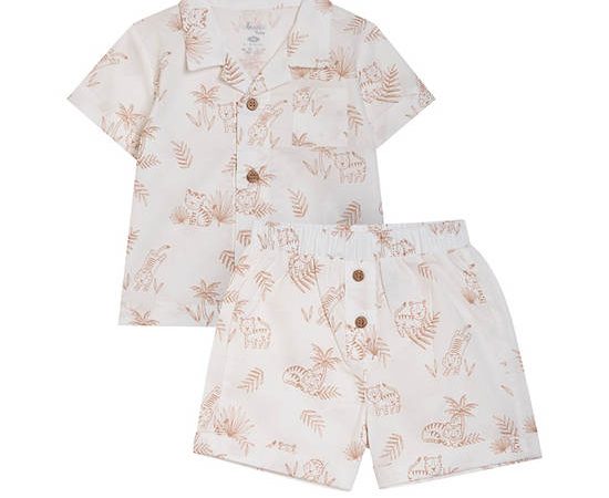 Angel Baby Boy Toddler Set Shirt Short Sleeve + Short White