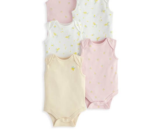 MAMAS & PAPAS Girl Toddler Bodysuit Set Mimosa 5 Pack Multi-Color
