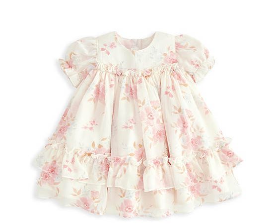 MAMAS & PAPAS Girl Toddler Dress Chiffon Printed Cream