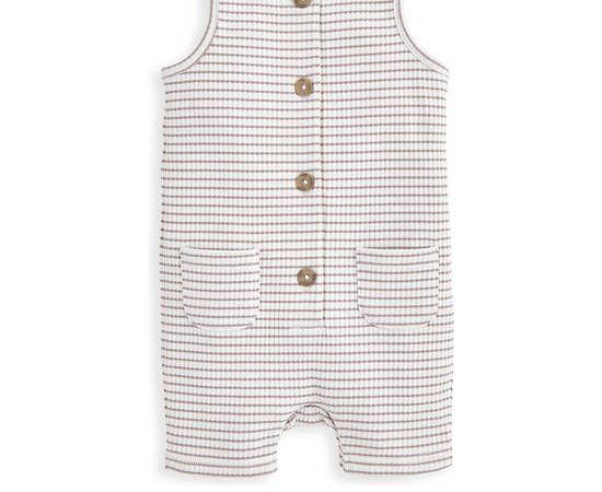 MAMAS & PAPAS Unisex Toddler Striped Shortie Romper Khaki Beige