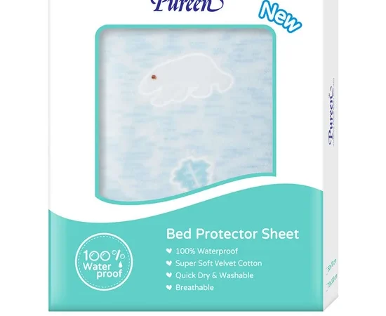 PUREEN Bed Protector Sheet 70 x 100 cm. Light Blue