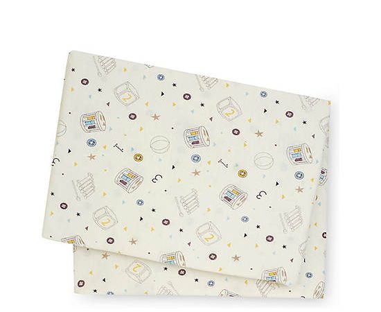 MOTHERCARE Baby Fitted Cot Bed Sheet 2 pk Teddys Toy Box Multi-Color