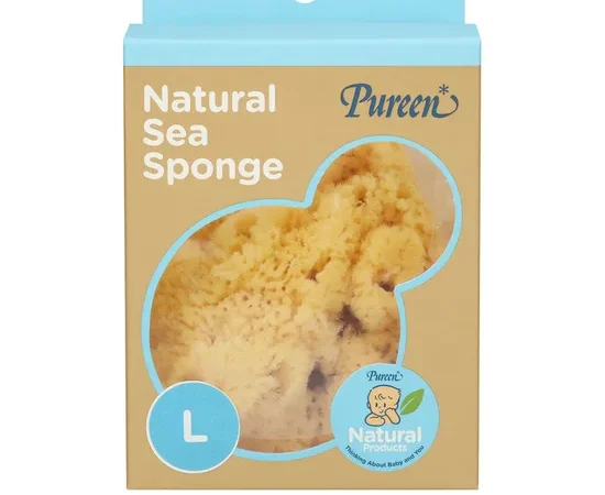 PUREEN Natural Sea Sponge Size L Dark Yellow