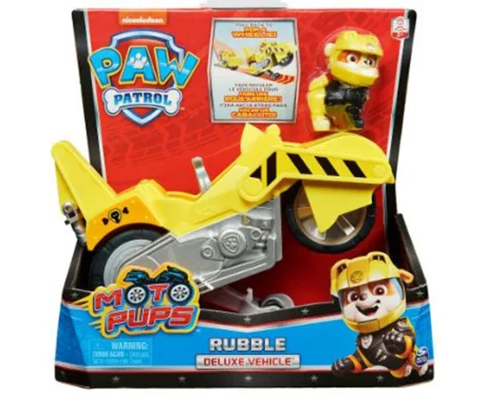 PAW PATROL Moto Pups Deluxe Vehicle - Rubble SM12016776MBRU Yellow