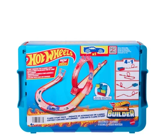 HOTWHEELS Toys Track Builder Fire Stunt Pack Blue