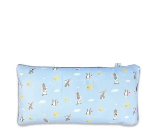 Airy Bedding Air Flow Toddler Pillow 1Y+ With Bunny Print LOVELY BAMBOO Blue