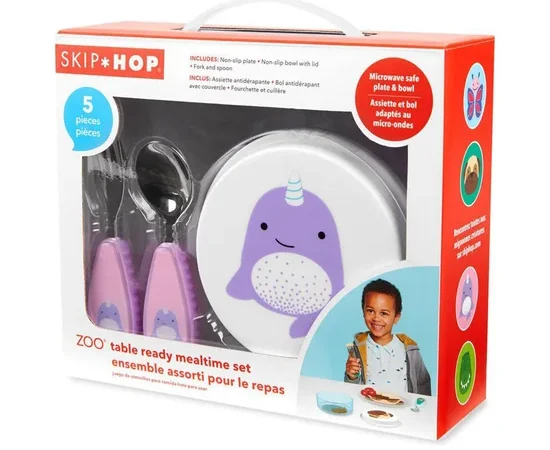 SKIP HOP Zoo Table Rd Stainless Steel Set Narwhal