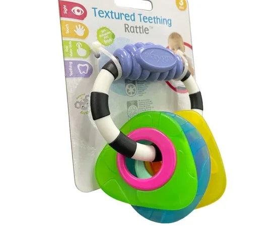 PLAYGRO Textured Teething Rattle-Refresh Multi-Color