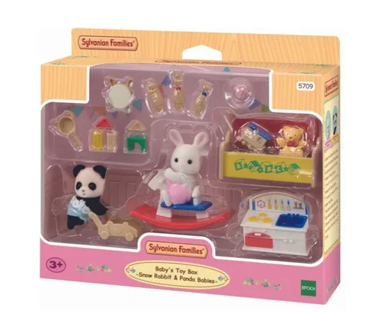 SYLVANIAN FAMILIES Baby's Toy Box -Snow Rabbit & Panda Babies