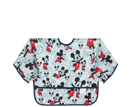 BUMKINS Toddler Sleeved Bib 6-24 Months Disney Mickey Light Blue