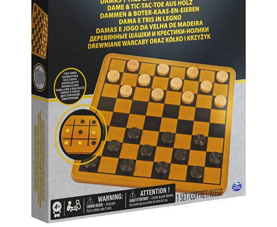 Cardinal Board Game 2 in 1 Checkers and Ox Draught Checker Nought & Crosses Toy Set Multi-Color