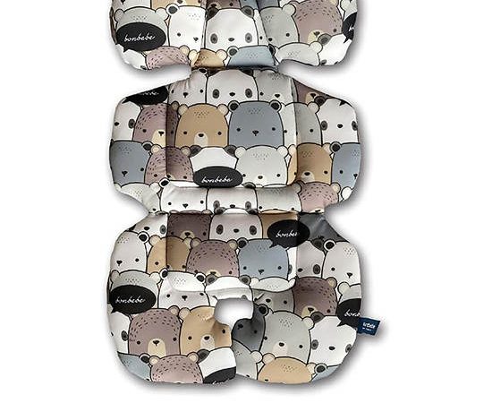 BONBEBE Cushion Support Bear Pattern Wood Brown