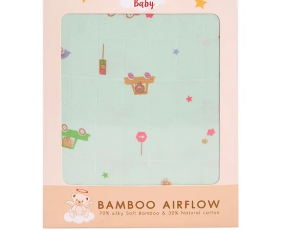 Angel Baby Baby Swaddle Racing Print Light Green