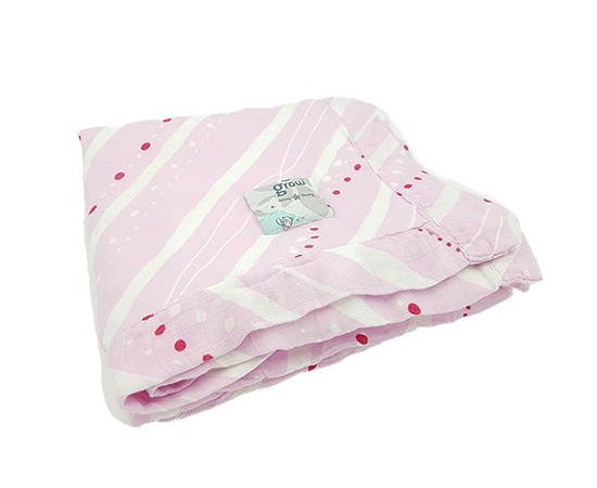 GROW Muslin Bamboo Blanket - Rivera Camellia Stream