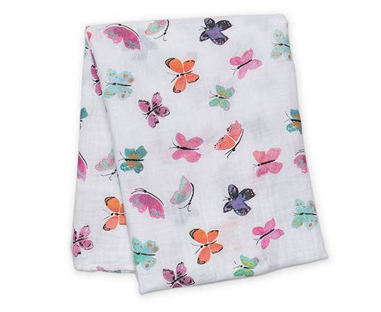 LULUJO Cotton Muslin Swaddle - Butterfly