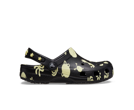 CROCS TODDLER CLASSIC GLOW SPACE CLOG - BLACK