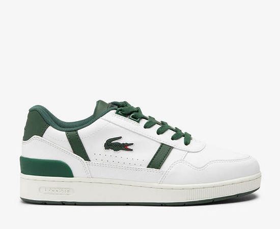 LACOSTE White Juniors’ T-Clip Contrasted Trainers