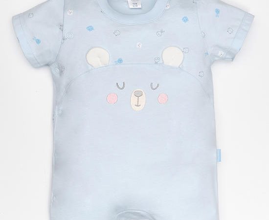 ABSORBA Children's Short Romper, Blue, Petit Ours Collection