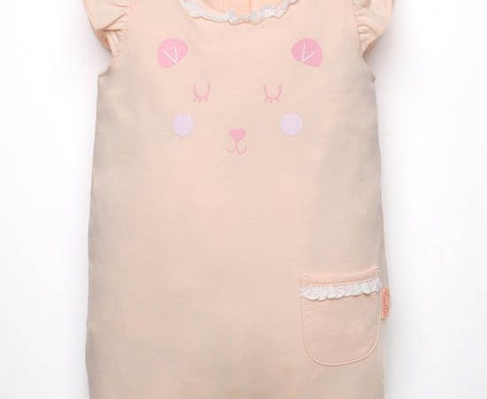 ABSORBA Short-sleeved jumpsuit for children, orange, Petit Safari collection