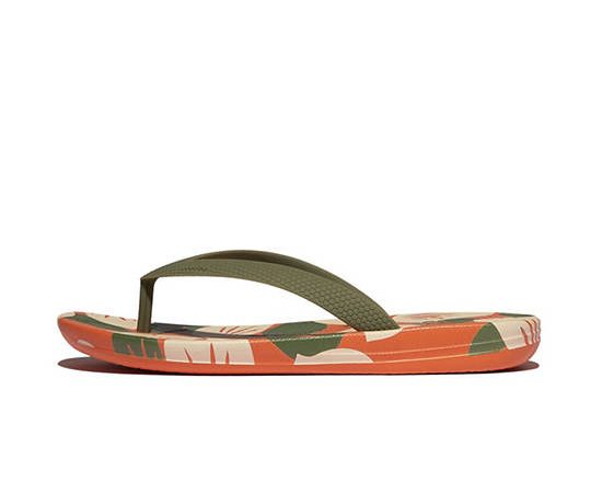 FitFlop™ UNISEX'S iQUSHION JUNIOR LEAF-PRINT F/F MULTI COLOR