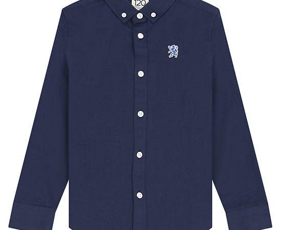 GIORDANO Boy's Oxford Embroidery Shirt Navy