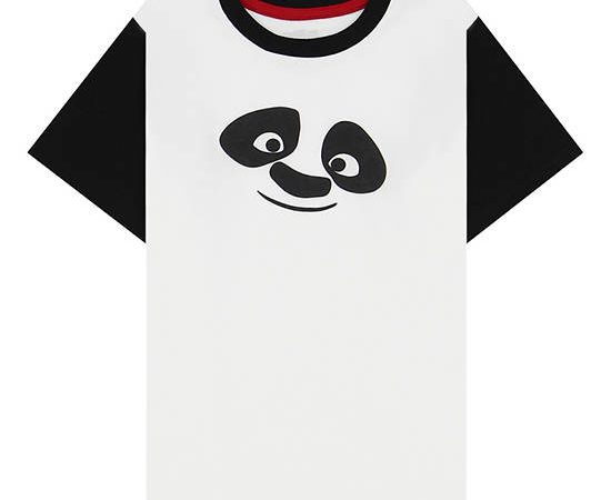 GIORDANO Boy's Regular Jersey Printed Tee (Kung Fu Panda) Snow White