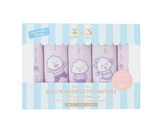 Sofflin Sofflin x Fluffy Bamboo Muslin , 12x12 inches (Pack of 5)