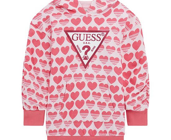 GUESS Kids Girl Triangle logo Hoodie 3-6 yrs - Pink