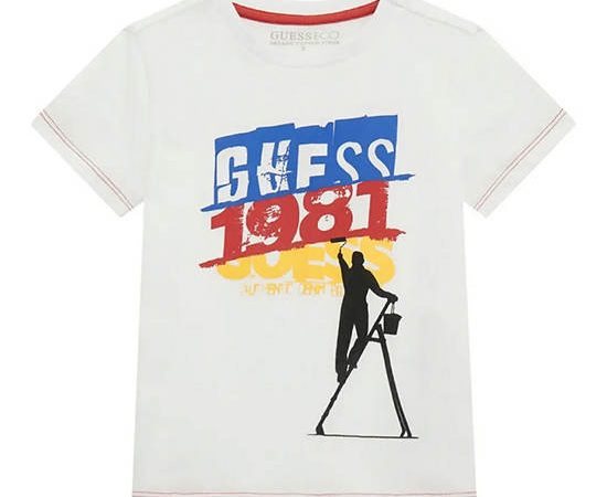 GUESS Kids Boys Front print T-shirt 3-6 yrs - White