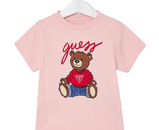 GUESS Kids Boys Eco Bear Logo Tee 3-6 yrs - Pink