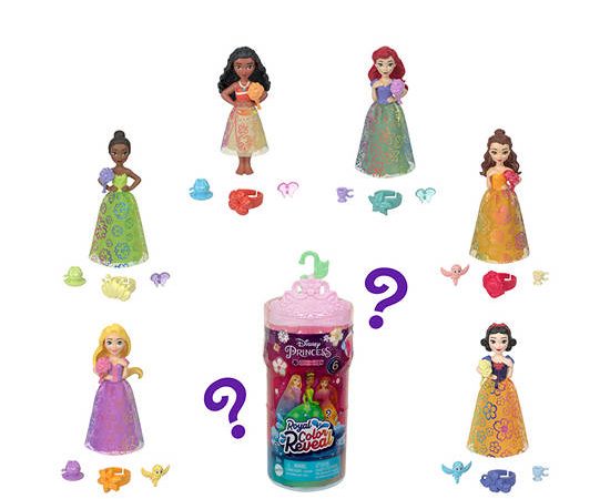 DISNEY Royal Color Reveal Small Doll Disney Princess HRN56 Multi-Color