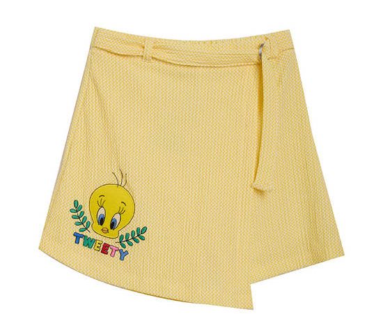 FOF KIDS Girl Skort Printed Looney Tunes Tweety Yellow