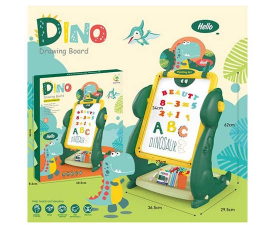 WISHER TOY Magnetic Dino Drawing Board 2in1 Multi-Color