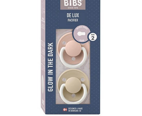 BIBS Baby Pacifier 2 pcs De Lux Size 2 Size Blush/Vanilla