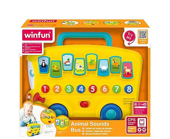WINFUN Develomental Toy Animal Sounds Bus Multi-Color
