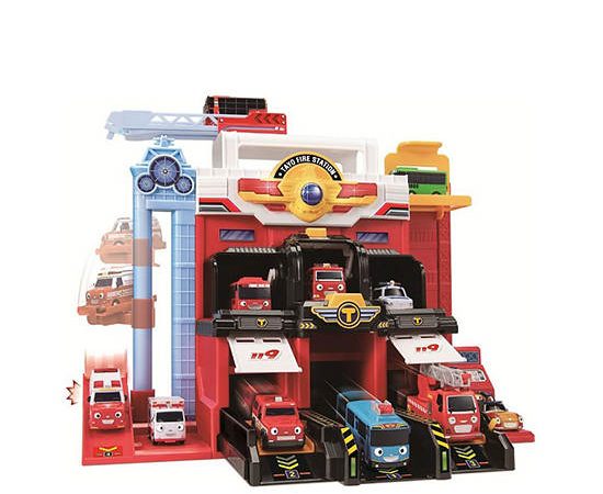 TAYO The Little Bus Fire and Rescue Station Playset Tayo Red