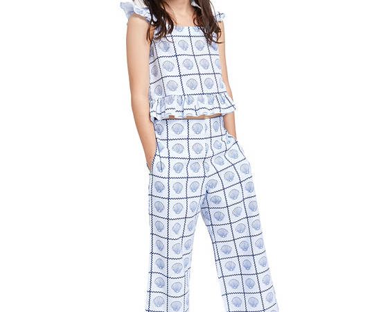 FOF KIDS Girl Pants Shell Print Light Blue
