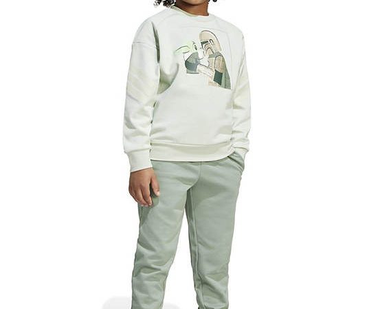ADIDAS KIDS Unisex Toddler Sweater + Joggers Set Adidas X Star Wars The Mandalorian Khaki Green